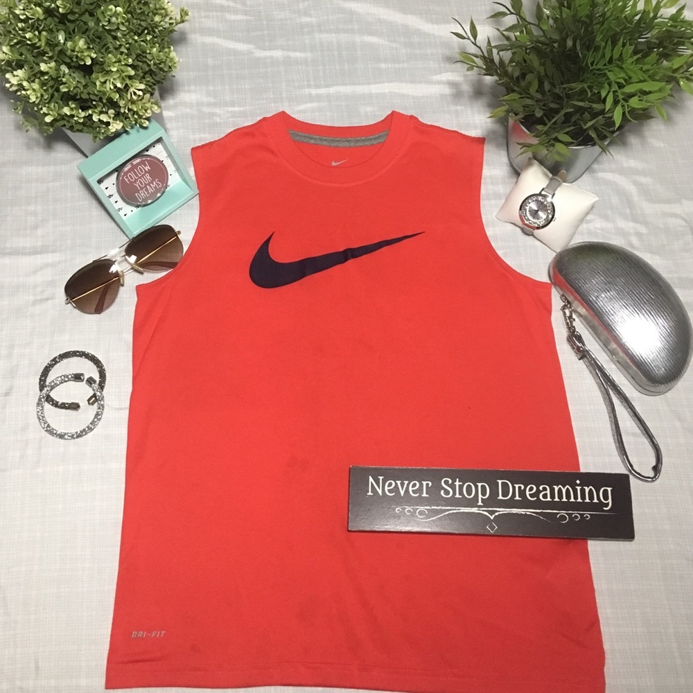NIKE RED MUSCLE TOP